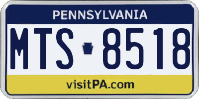 PA license plate MTS8518