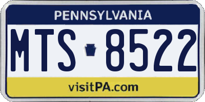 PA license plate MTS8522