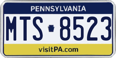 PA license plate MTS8523