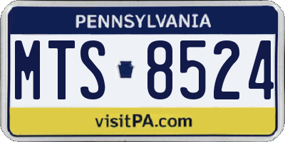 PA license plate MTS8524