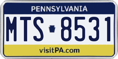 PA license plate MTS8531