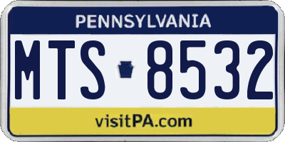 PA license plate MTS8532