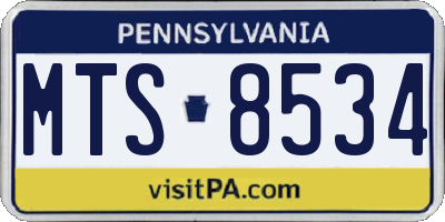 PA license plate MTS8534
