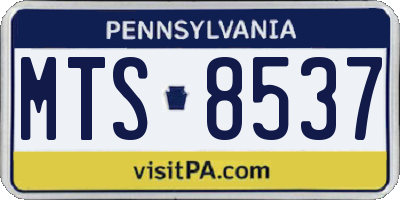 PA license plate MTS8537