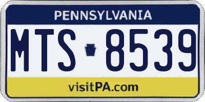 PA license plate MTS8539