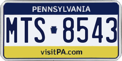 PA license plate MTS8543