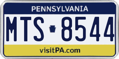 PA license plate MTS8544