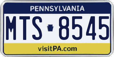 PA license plate MTS8545