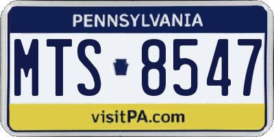 PA license plate MTS8547