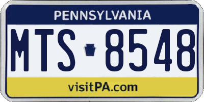 PA license plate MTS8548