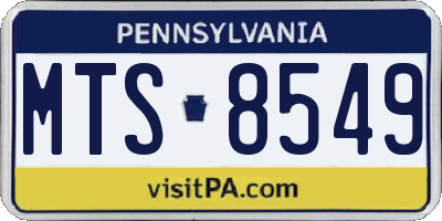 PA license plate MTS8549
