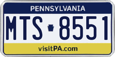 PA license plate MTS8551