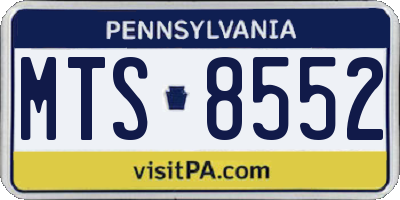 PA license plate MTS8552