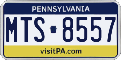PA license plate MTS8557