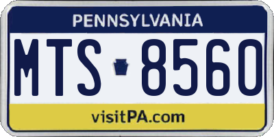 PA license plate MTS8560