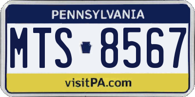 PA license plate MTS8567
