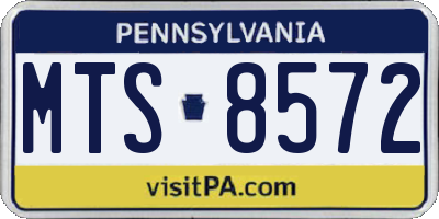 PA license plate MTS8572