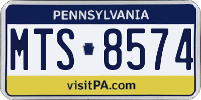 PA license plate MTS8574