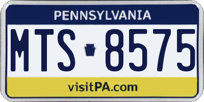 PA license plate MTS8575