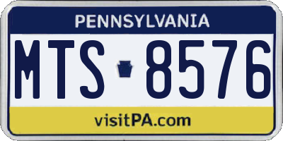 PA license plate MTS8576