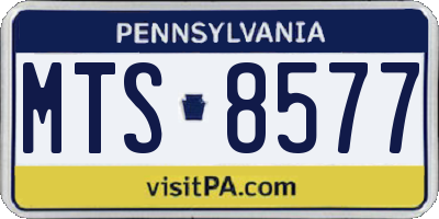 PA license plate MTS8577
