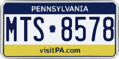 PA license plate MTS8578