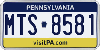 PA license plate MTS8581