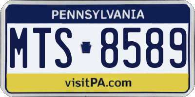 PA license plate MTS8589
