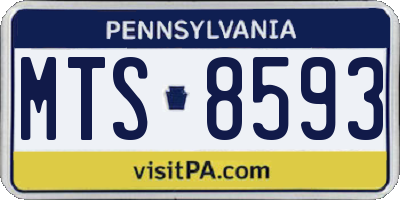 PA license plate MTS8593