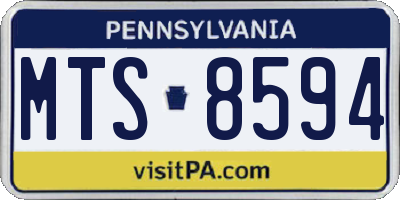 PA license plate MTS8594