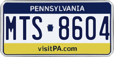 PA license plate MTS8604