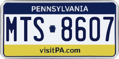 PA license plate MTS8607