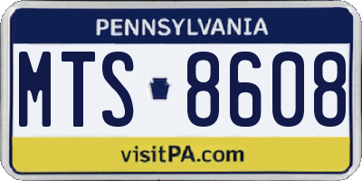 PA license plate MTS8608