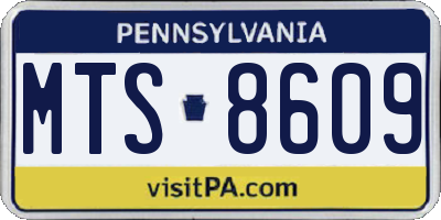 PA license plate MTS8609