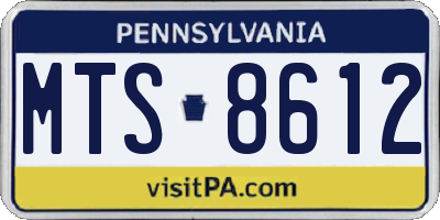 PA license plate MTS8612
