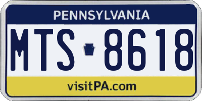 PA license plate MTS8618