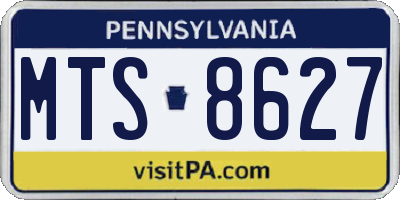PA license plate MTS8627
