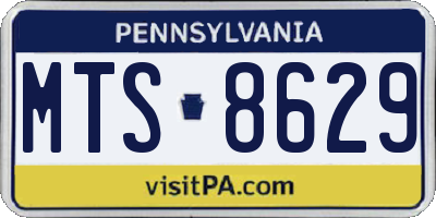 PA license plate MTS8629