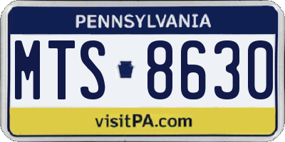 PA license plate MTS8630