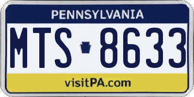 PA license plate MTS8633