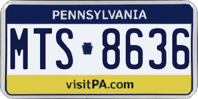 PA license plate MTS8636