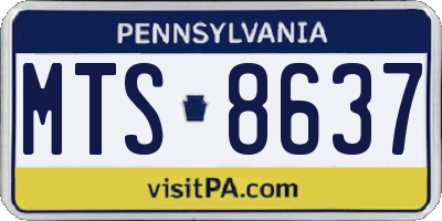 PA license plate MTS8637