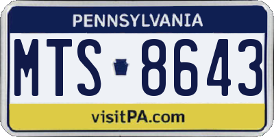 PA license plate MTS8643