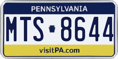 PA license plate MTS8644