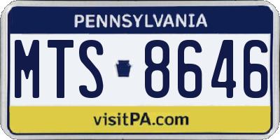 PA license plate MTS8646