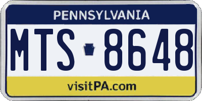 PA license plate MTS8648