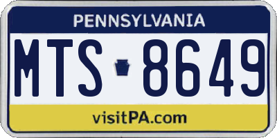 PA license plate MTS8649