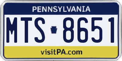 PA license plate MTS8651