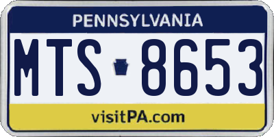 PA license plate MTS8653