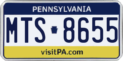 PA license plate MTS8655